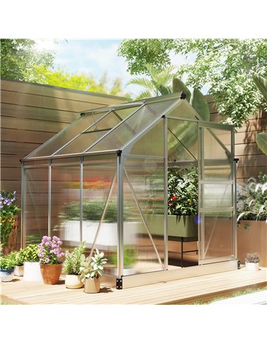 Outsunny 6 x 6ft Polycarbonate Greenhouse - Clear