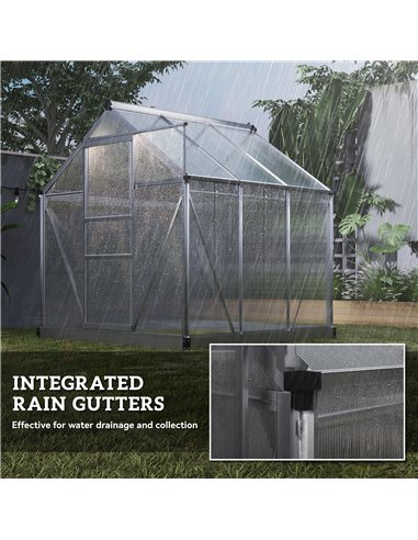 Outsunny 6 x 6ft Polycarbonate Greenhouse - Clear