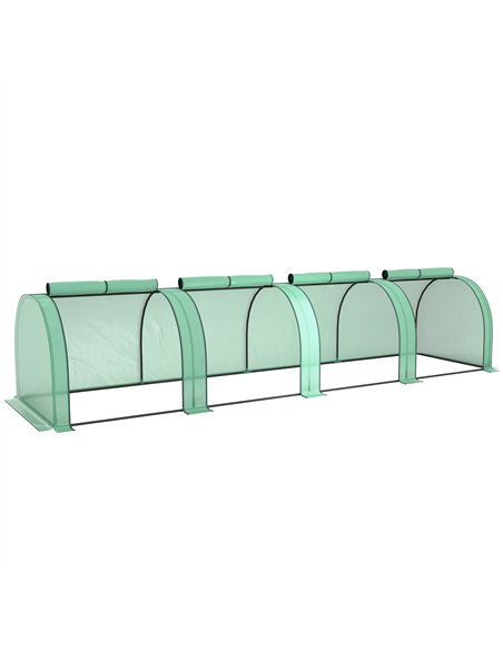 Outsunny 395  x 100 cm Low Tunnel Greenhouse - Green - pic 177837 | FastDaddyshop