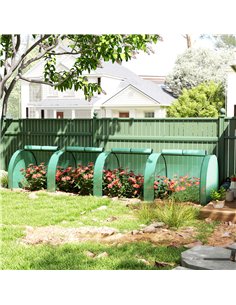 Outsunny 395  x 100 cm Low Tunnel Greenhouse - Green 2