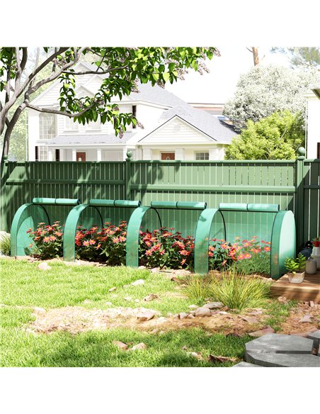 Outsunny 395  x 100 cm Low Tunnel Greenhouse - Green - pic 177838 | FastDaddyshop