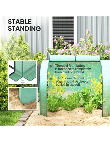 Outsunny 395  x 100 cm Low Tunnel Greenhouse - Green