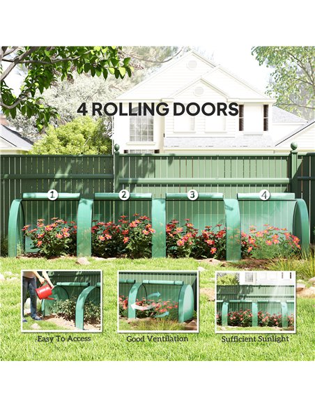 Outsunny 395  x 100 cm Low Tunnel Greenhouse - Green - pic 177842 | FastDaddyshop