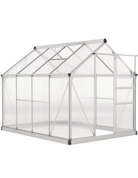 Outsunny 6 x 8ft Walk-In Greenhouse, with Sliding Door - Clear - pic 177846 | FastDaddyshop