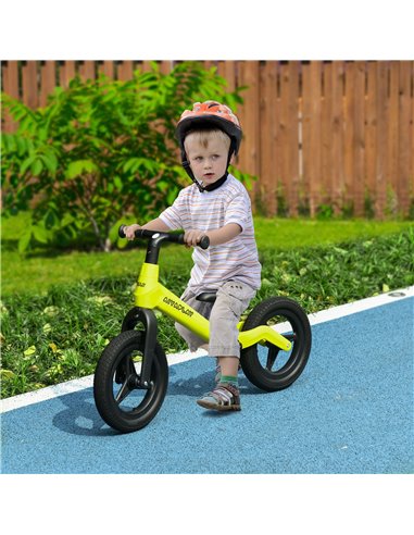 AIYAPLAY Balance Bike with Adjustable Seat and Handlebar, PU Wheels, No Pedal, Aged 30-60 Months up to 25kg - Green