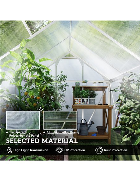 Outsunny 6 x 8ft Walk-In Greenhouse, with Sliding Door - Clear - pic 177850 | FastDaddyshop