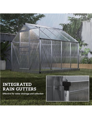 Outsunny 6 x 8ft Walk-In Greenhouse, with Sliding Door - Clear