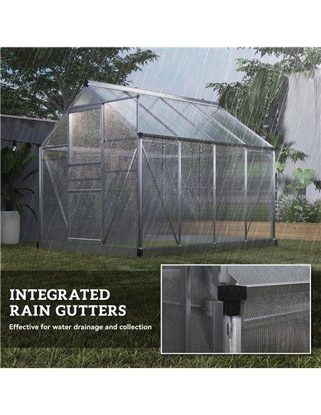 Outsunny 6 x 8ft Walk-In Greenhouse, with Sliding Door - Clear - pic 177852 | FastDaddyshop