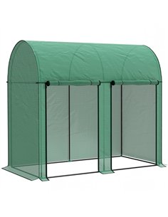 Outsunny 200 x 100cm Walk-In Greenhouse, with Zipped Doors - Green
