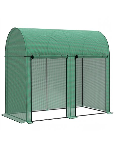 Outsunny 200 x 100cm Walk-In Greenhouse, with Zipped Doors - Green - pic 177855 | FastDaddyshop
