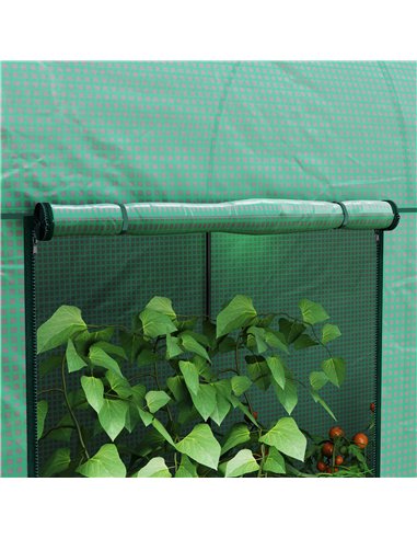 Outsunny 200 x 100cm Walk-In Greenhouse, with Zipped Doors - Green