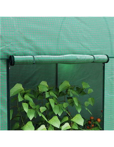 Outsunny 200 x 100cm Walk-In Greenhouse, with Zipped Doors - Green - pic 177862 | FastDaddyshop