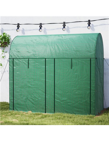 Outsunny 200 x 100cm Walk-In Greenhouse, with Zipped Doors - Green - pic 177863 | FastDaddyshop