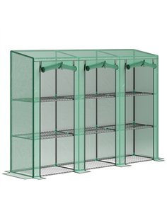 Outsunny 46 x 215cm Nine-Shelf Greenhouse - Green
