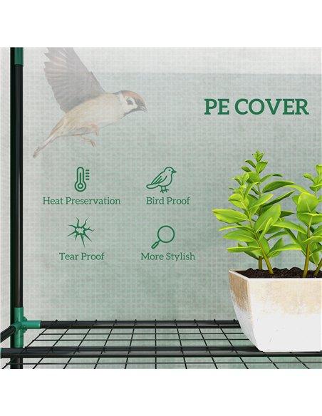 Outsunny 46 x 215cm Nine-Shelf Greenhouse - Green - pic 177867 | FastDaddyshop