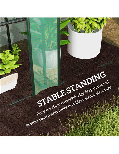 Outsunny 46 x 215cm Nine-Shelf Greenhouse - Green