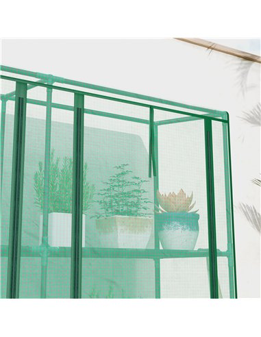 Outsunny 46 x 215cm Nine-Shelf Greenhouse - Green