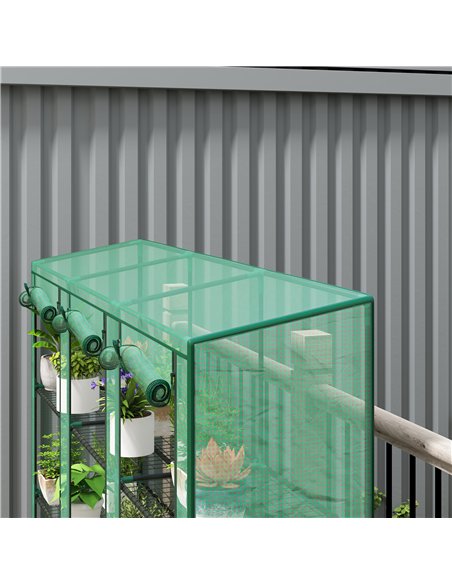 Outsunny 46 x 215cm Nine-Shelf Greenhouse - Green - pic 177872 | FastDaddyshop