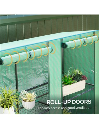 Outsunny Three-Tier Mini Greenhouse - Green