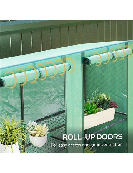 Outsunny Three-Tier Mini Greenhouse - Green - pic 177878 | FastDaddyshop