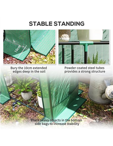Outsunny Three-Tier Mini Greenhouse - Green