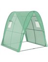 Outsunny Hoop House Greenhouse with Sandbags, Walk-In Tunnel Green House with 2 Doors and Screen Windows, 1.8 x 1.8 x 2m, Green