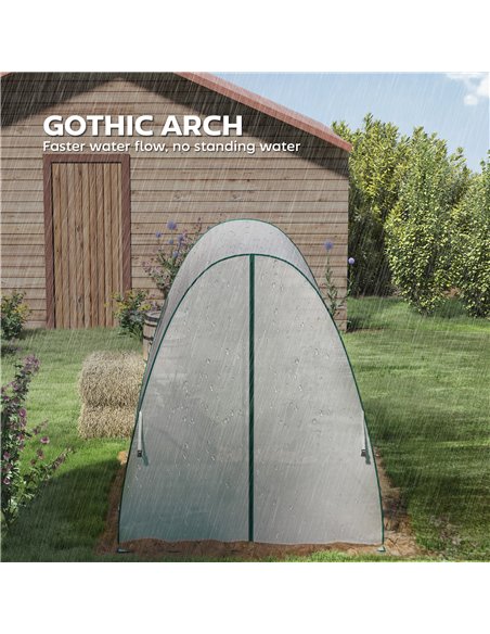 Outsunny Hoop House Greenhouse with Sandbags, Walk-In Tunnel Green House with 2 Doors and Screen Windows, 1.8 x 1.8 x 2m, White - pic 177894 | FastDaddyshop