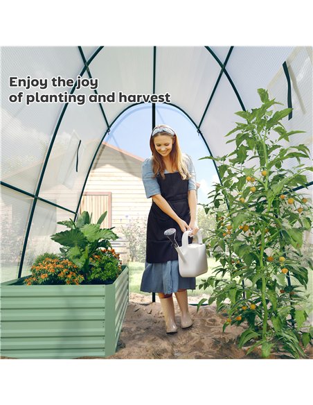 Outsunny Hoop House Greenhouse with Sandbags, Walk-In Tunnel Green House with 2 Doors and Screen Windows, 1.8 x 1.8 x 2m, White - pic 177898 | FastDaddyshop
