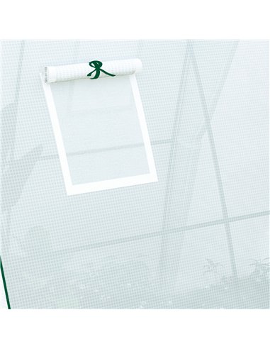Outsunny Hoop House Greenhouse with Sandbags, Walk-In Tunnel Green House with 2 Doors and Screen Windows, 1.8 x 1.8 x 2m, White
