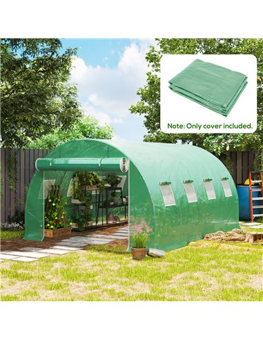 Outsunny 4 x 3 x 2m Polytunnel Greenhouse Replacement Cover ONLY Winter Garden Plant PE Cover for Tunnel Walk-in Greenhouse with