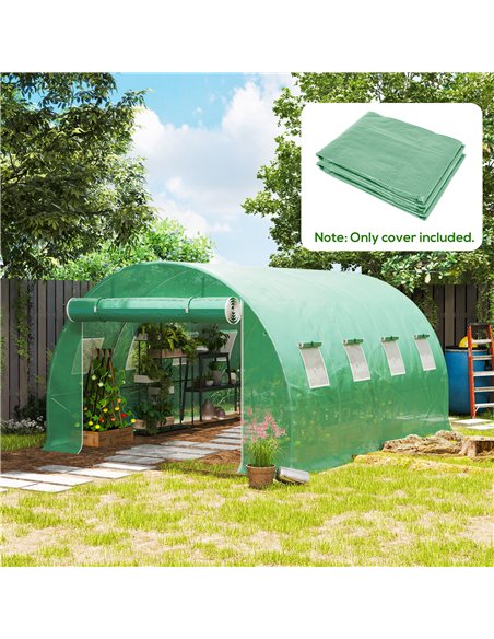 Outsunny 4 x 3 x 2m Polytunnel Greenhouse Replacement Cover ONLY Winter Garden Plant PE Cover for Tunnel Walk-in Greenhouse with - pic 177910 | FastDaddyshop