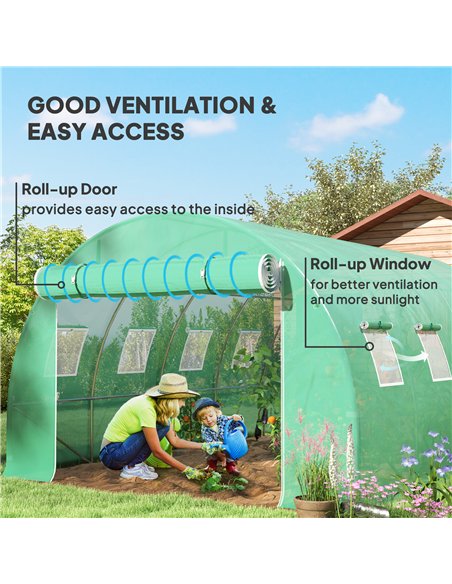 Outsunny 4 x 3 x 2m Polytunnel Greenhouse Replacement Cover ONLY Winter Garden Plant PE Cover for Tunnel Walk-in Greenhouse with - pic 177912 | FastDaddyshop