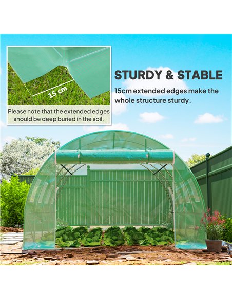 Outsunny 4 x 3 x 2m Polytunnel Greenhouse Replacement Cover ONLY Winter Garden Plant PE Cover for Tunnel Walk-in Greenhouse with - pic 177913 | FastDaddyshop
