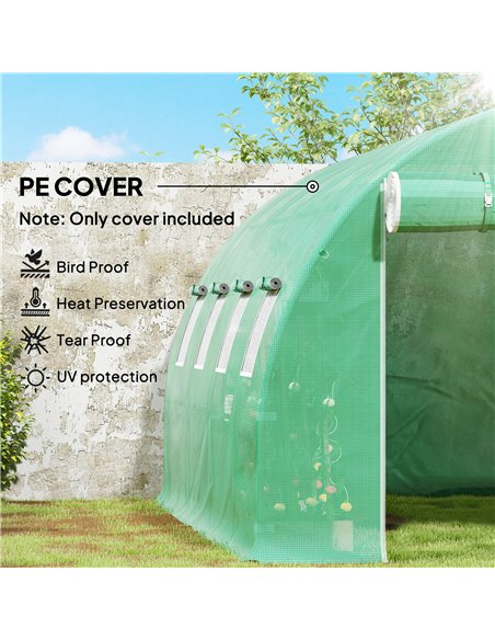 Outsunny 4 x 3 x 2m Polytunnel Greenhouse Replacement Cover ONLY Winter Garden Plant PE Cover for Tunnel Walk-in Greenhouse with - pic 177914 | FastDaddyshop