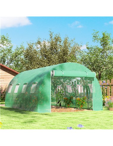 Outsunny 4 x 3 x 2m Polytunnel Greenhouse Replacement Cover ONLY Winter Garden Plant PE Cover for Tunnel Walk-in Greenhouse with