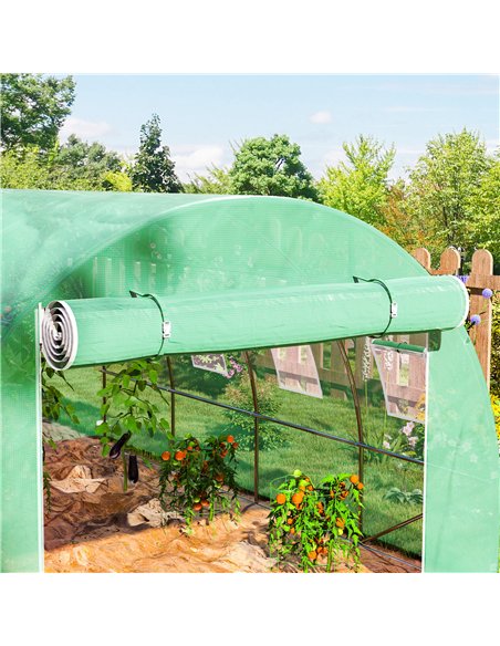Outsunny 4 x 3 x 2m Polytunnel Greenhouse Replacement Cover ONLY Winter Garden Plant PE Cover for Tunnel Walk-in Greenhouse with - pic 177917 | FastDaddyshop