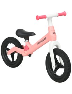 AIYAPLAY Balance Bike with Adjustable Seat and Handlebar, PU Wheels, No Pedal, Aged 30-60 Months up to 25kg - Pink