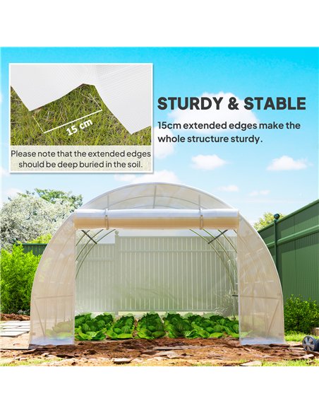 Outsunny 4 x 3 x 2m Polytunnel Greenhouse Replacement Cover ONLY Winter Garden Plant PE Cover for Tunnel Walk-in Greenhouse with - pic 177931 | FastDaddyshop