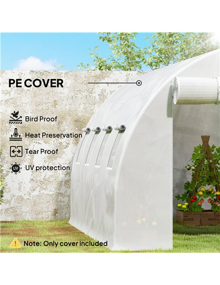Outsunny 4 x 3 x 2m Polytunnel Greenhouse Replacement Cover ONLY Winter Garden Plant PE Cover for Tunnel Walk-in Greenhouse with - pic 177932 | FastDaddyshop