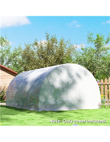 Outsunny 4 x 3 x 2m Polytunnel Greenhouse Replacement Cover ONLY Winter Garden Plant PE Cover for Tunnel Walk-in Greenhouse with