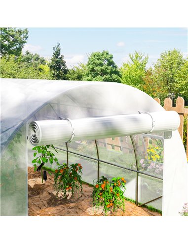 Outsunny 4 x 3 x 2m Polytunnel Greenhouse Replacement Cover ONLY Winter Garden Plant PE Cover for Tunnel Walk-in Greenhouse with