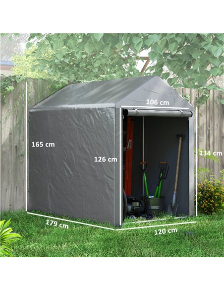 Outsunny 179 x 120cm Temporary Garden Shed, with Accessories - Light Grey - pic 177938 | FastDaddyshop