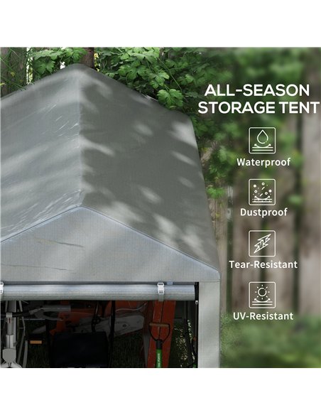 Outsunny 179 x 120cm Temporary Garden Shed, with Accessories - Light Grey - pic 177939 | FastDaddyshop