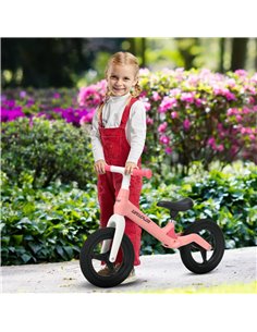 AIYAPLAY Balance Bike with Adjustable Seat and Handlebar, PU Wheels, No Pedal, Aged 30-60 Months up to 25kg - Pink 2
