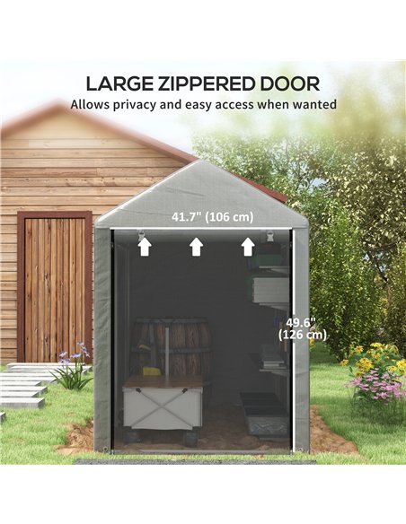 Outsunny 179 x 120cm Temporary Garden Shed, with Accessories - Light Grey - pic 177941 | FastDaddyshop