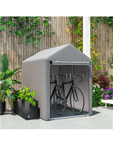 Outsunny 179 x 120cm Temporary Garden Shed, with Accessories - Light Grey