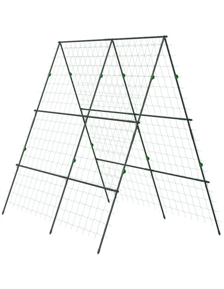 Outsunny Garden Cucumber Trellis for Climbing Plants, A-Frame Trellis Plant Support with Climbing Net, DIY Adjustable Cucumber S - pic 177945 | FastDaddyshop