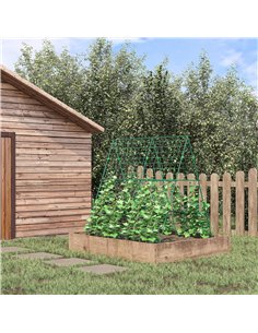 Outsunny Garden Cucumber Trellis for Climbing Plants, A-Frame Trellis Plant Support with Climbing Net, DIY Adjustable Cucumber S 2