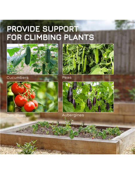 Outsunny Garden Cucumber Trellis for Climbing Plants, A-Frame Trellis Plant Support with Climbing Net, DIY Adjustable Cucumber S - pic 177950 | FastDaddyshop
