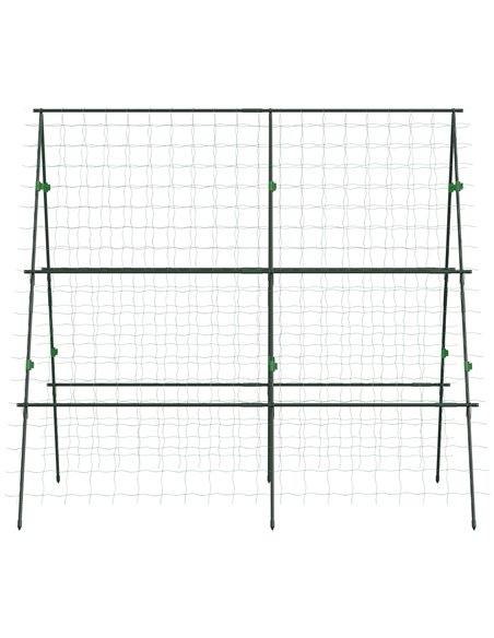 Outsunny Garden Cucumber Trellis for Climbing Plants, A-Frame Trellis Plant Support with Climbing Net, DIY Adjustable Cucumber S - pic 177952 | FastDaddyshop